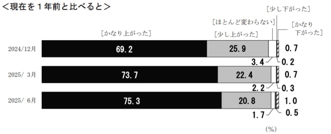 （図表）現在の物価に対する実感